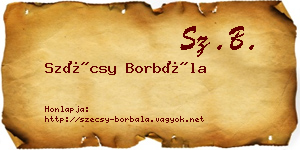 Szécsy Borbála névjegykártya