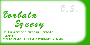 borbala szecsy business card