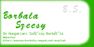 borbala szecsy business card